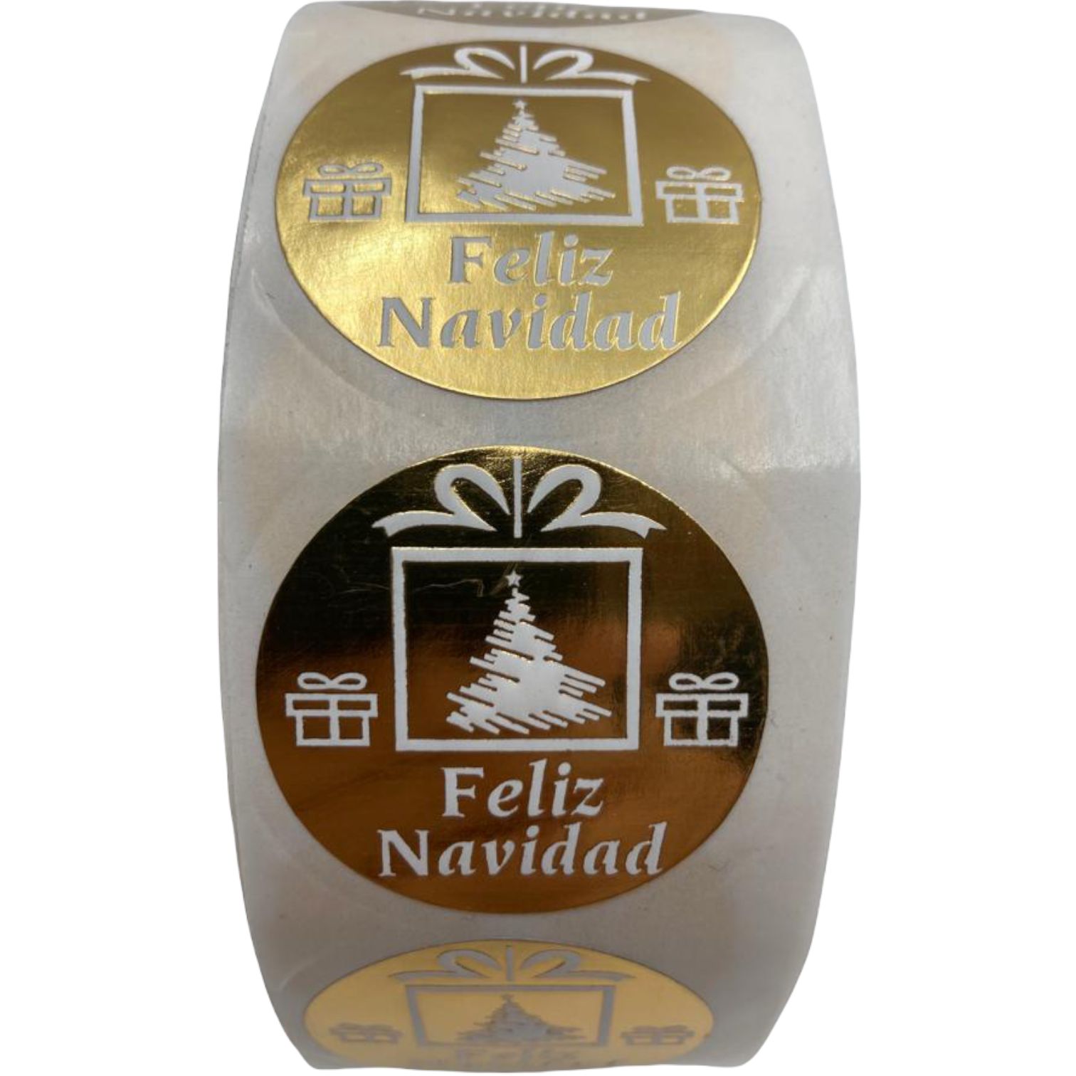 Etiqueta Feliz Navidad Dorada X10