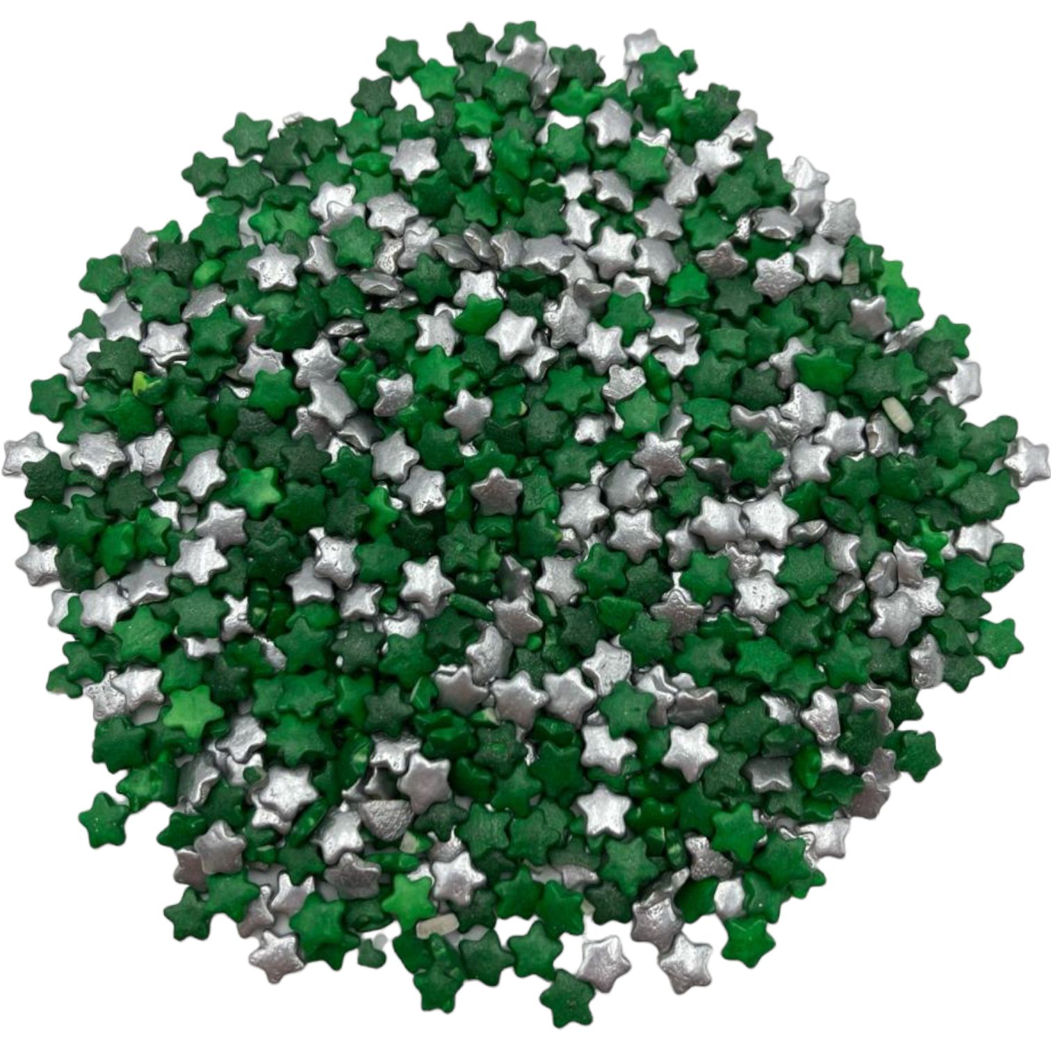 Mostacilla Estrella Verde Plata  200 Grs
